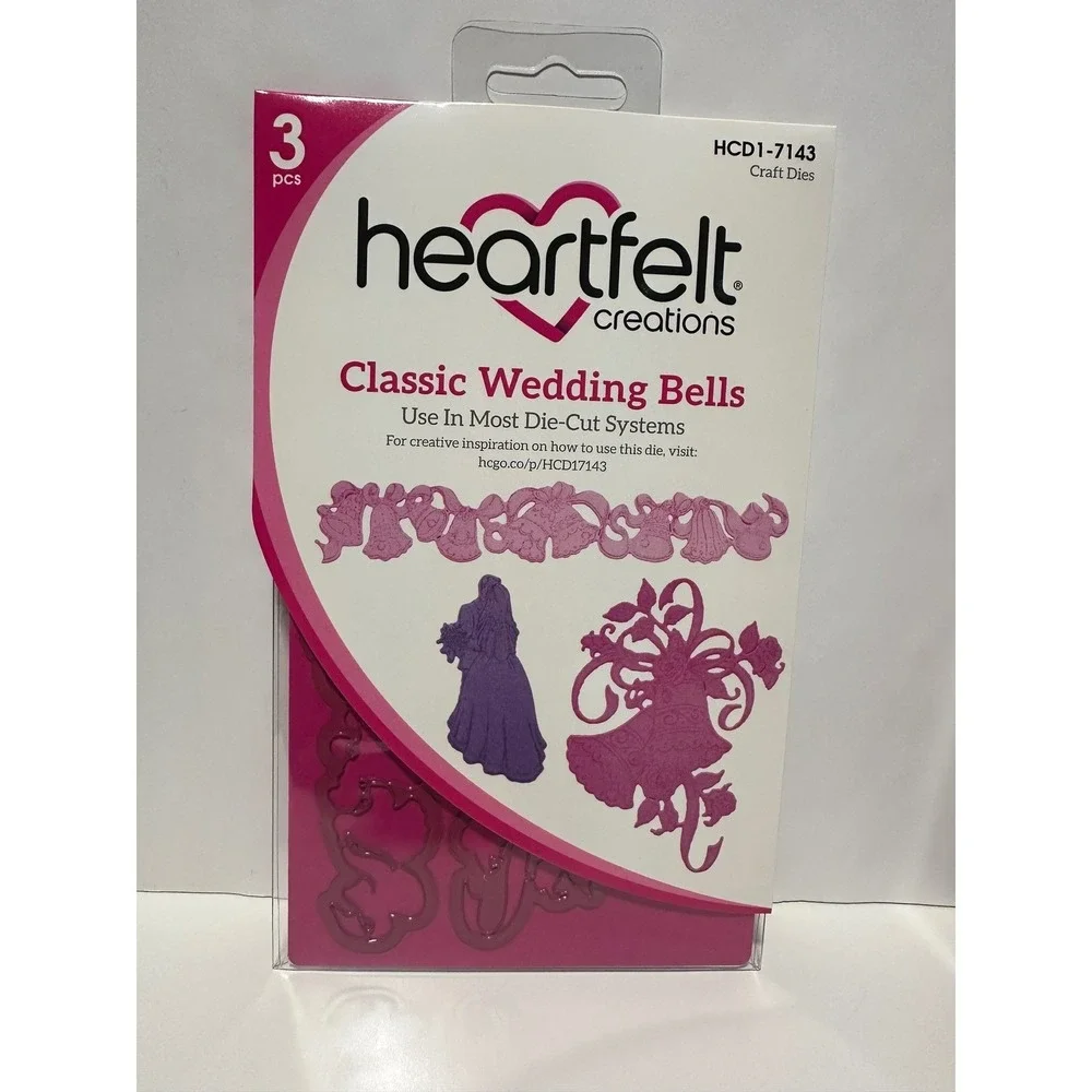 Heartfelt Creations Classic Wedding Bells Die HCD1-7143 & Stamp HCPC-3789 Set
